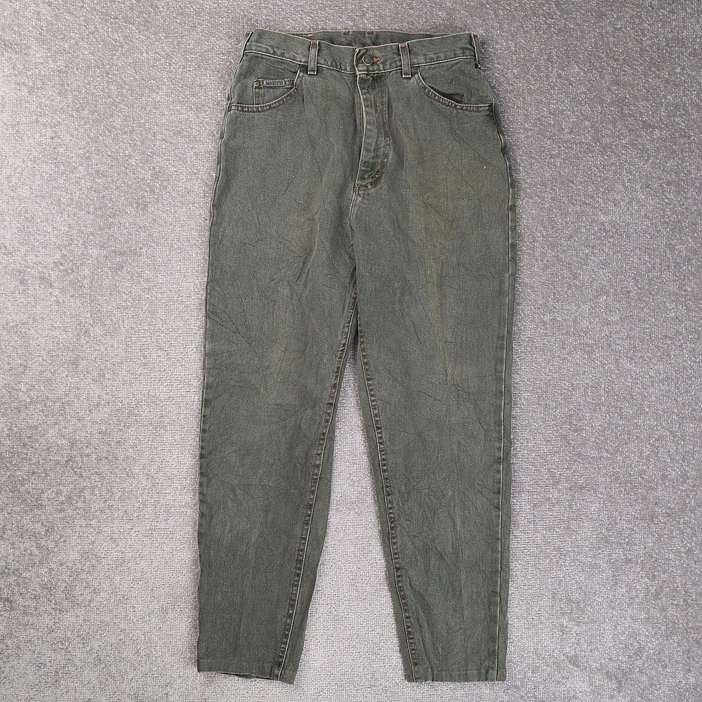 Vintage Womens Lee Riveted Tapered Leg Union Made Size 12 Green Denim Jeans